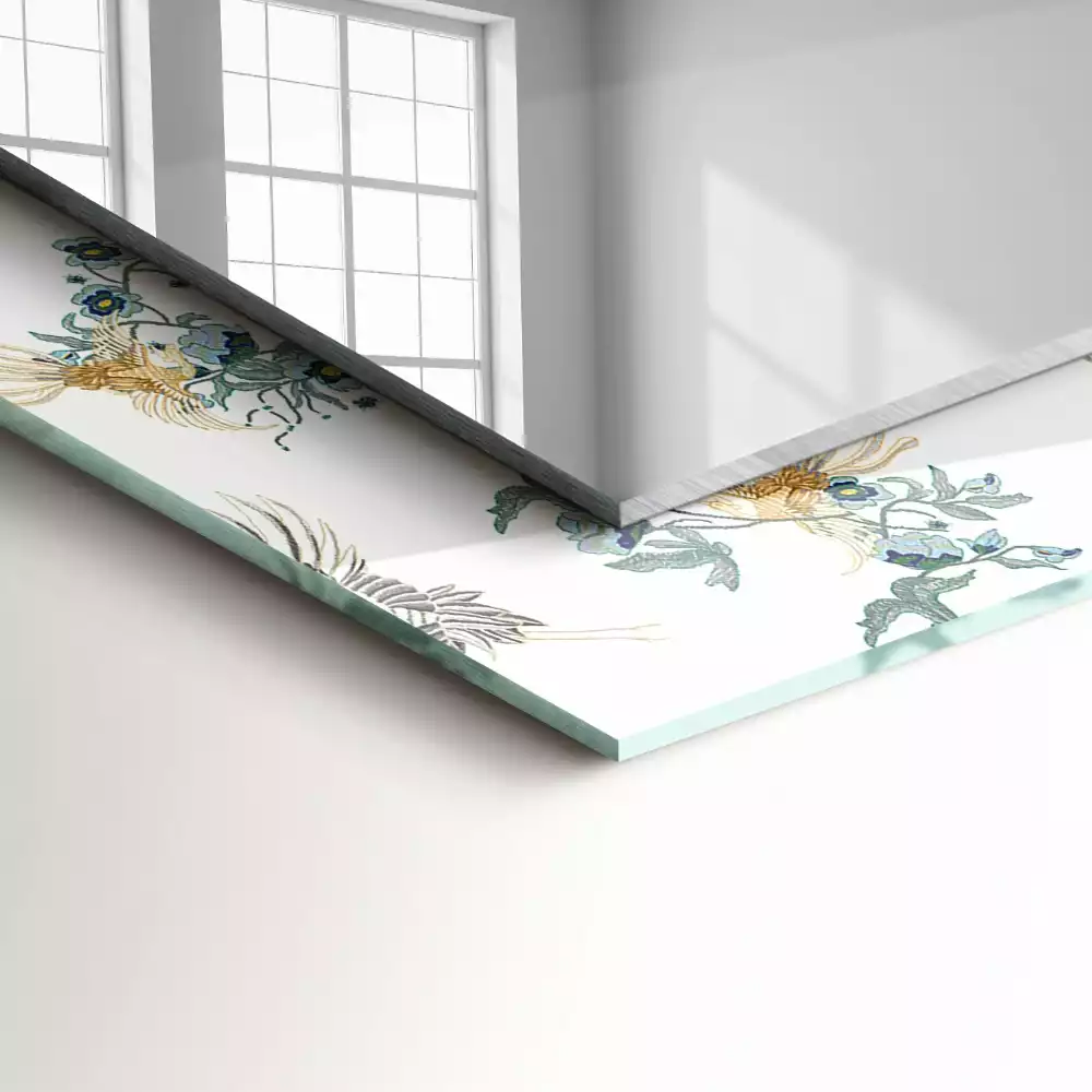 Lustro dekoracyjne w motywie ptaków i kwiatów