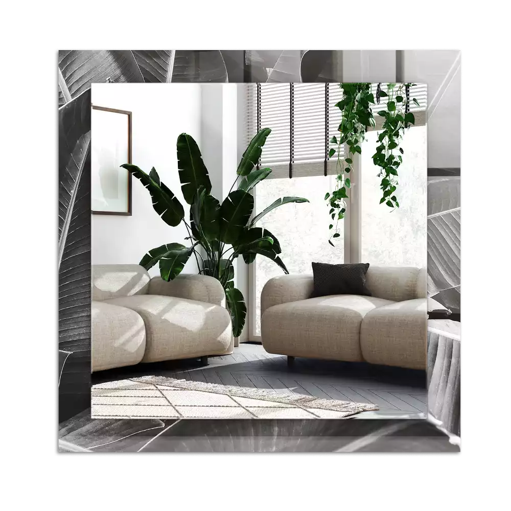 Lustro dekoracyjne z motywem liści bananowca