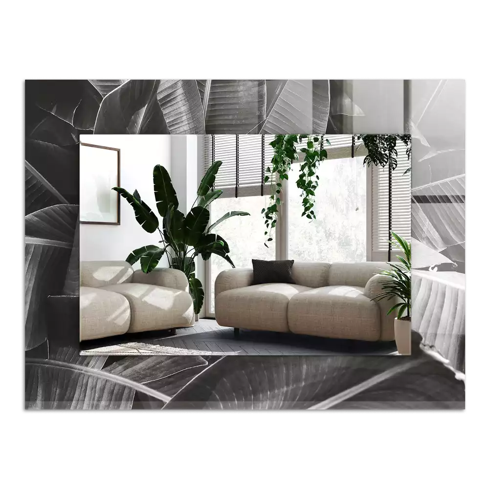 Lustro dekoracyjne z motywem liści bananowca