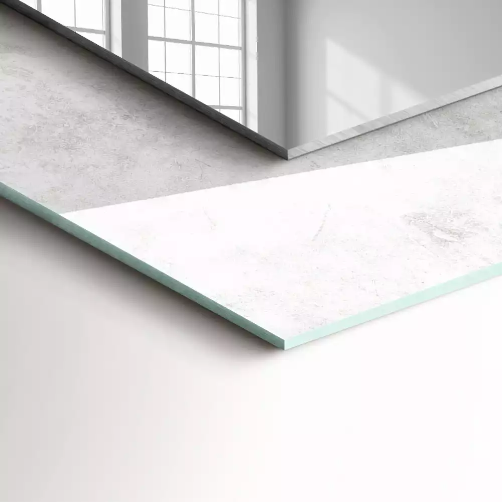 Lustro dekoracyjne prostokątne z nadrukiem w szarym wzorze tekstury