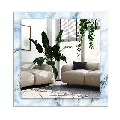 Lustro prostokątne z nadrukiem w abstrakcyjny wzór marmuru