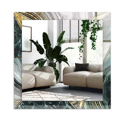 Lustro dekoracyjne z nadrukiem przedstawiającym abstrakcyjne geometryczne wzory