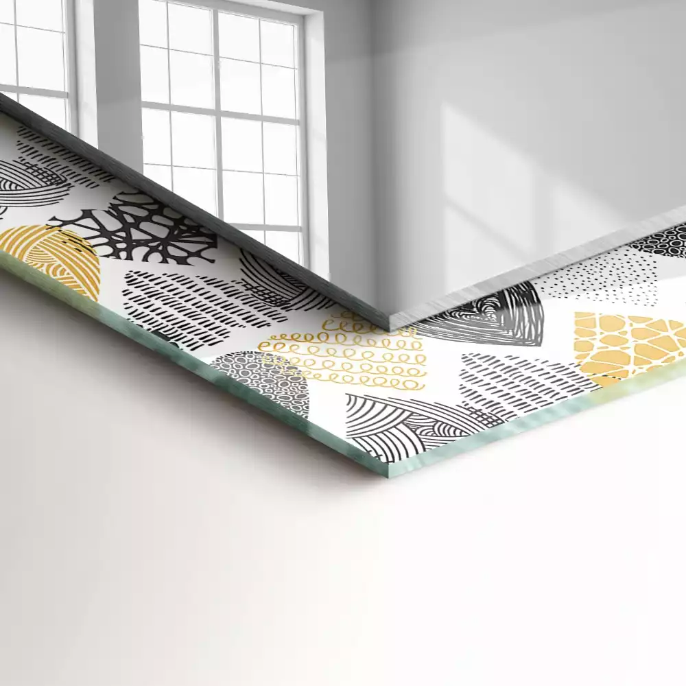 Lustro prostokątne z nadrukiem w kolorowe serduszka