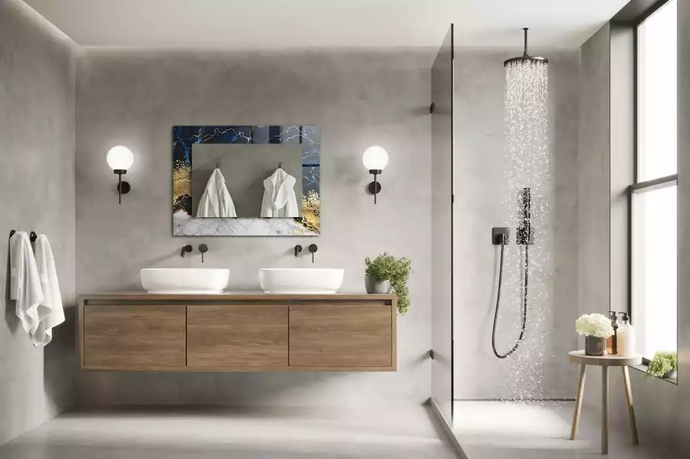 Lustro dekoracyjne w stylu abstrakcji marmuru