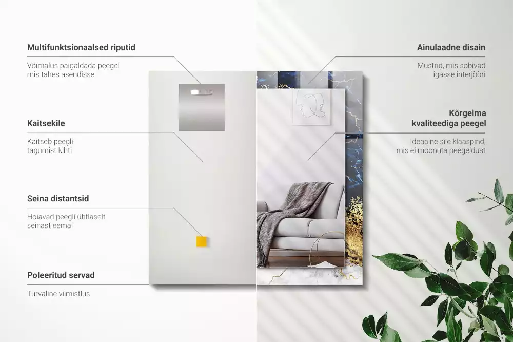 Lustro dekoracyjne w stylu abstrakcji marmuru