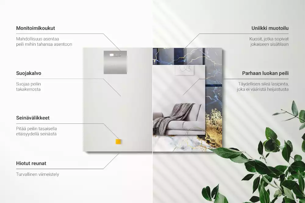 Lustro dekoracyjne w stylu abstrakcji marmuru