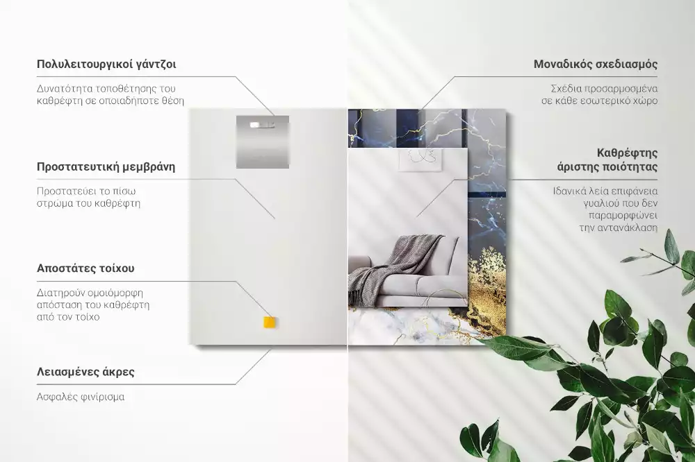 Lustro dekoracyjne w stylu abstrakcji marmuru