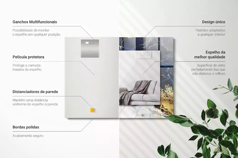 Lustro dekoracyjne w stylu abstrakcji marmuru