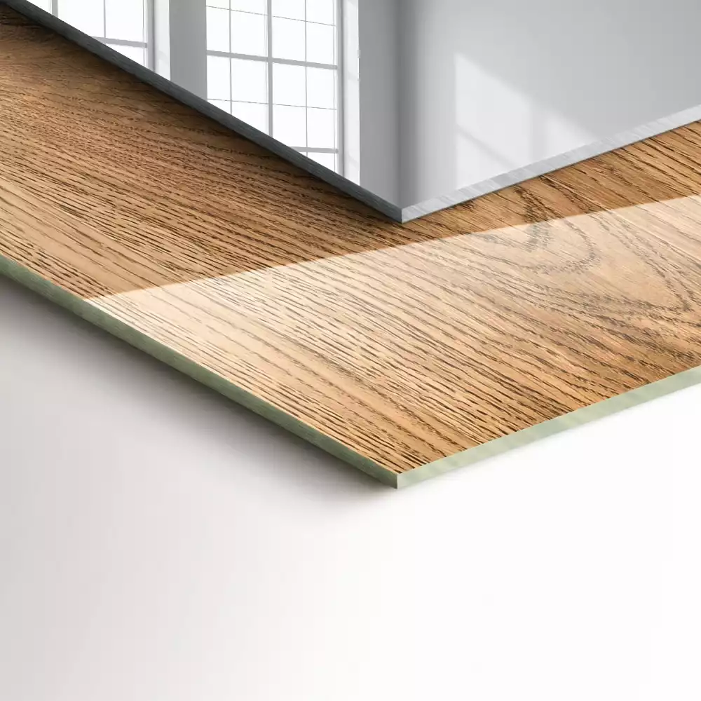 Lustro z nadrukiem prostokątne Drewniana tekstura