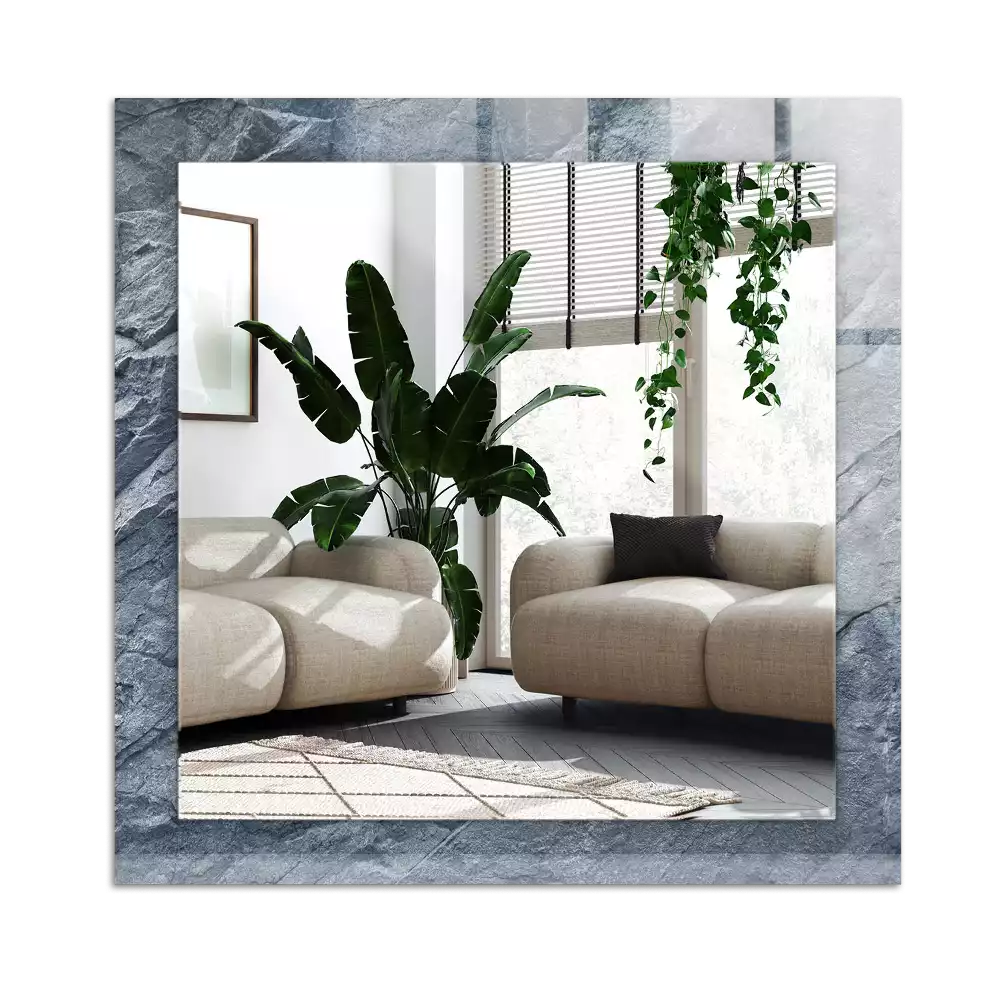 Lustro dekoracyjne z nadrukiem przedstawiającym teksturę skały