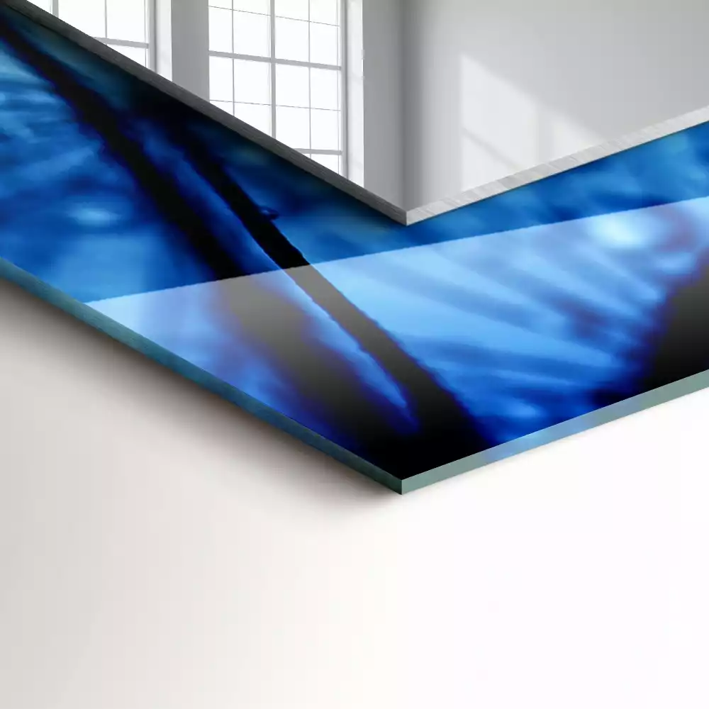 Lustro dekoracyjne prostokątne z motywem kropli na dmuchawcach