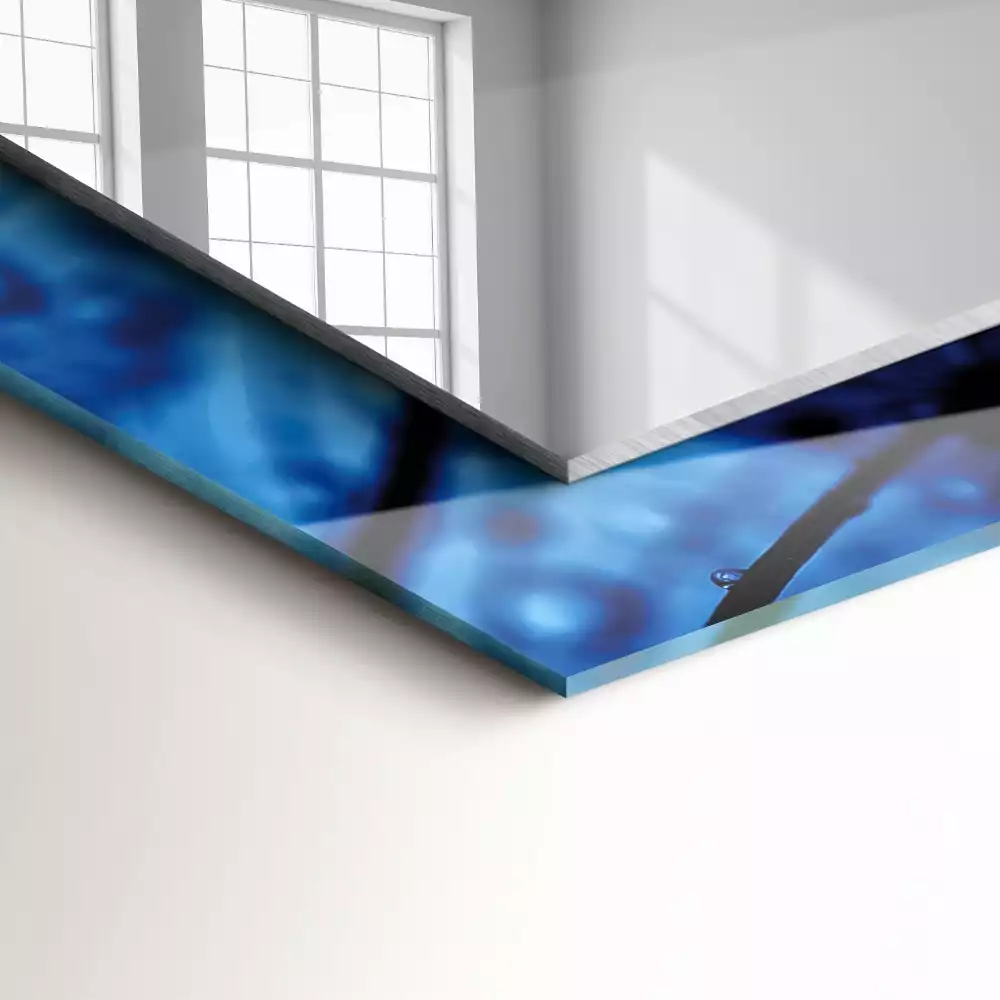 Lustro dekoracyjne prostokątne z motywem kropli na dmuchawcach