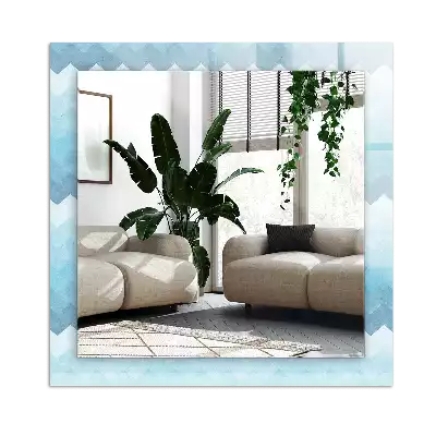 Lustro dekoracyjne prostokątne z zygzakowatym wzorem w gradiencie