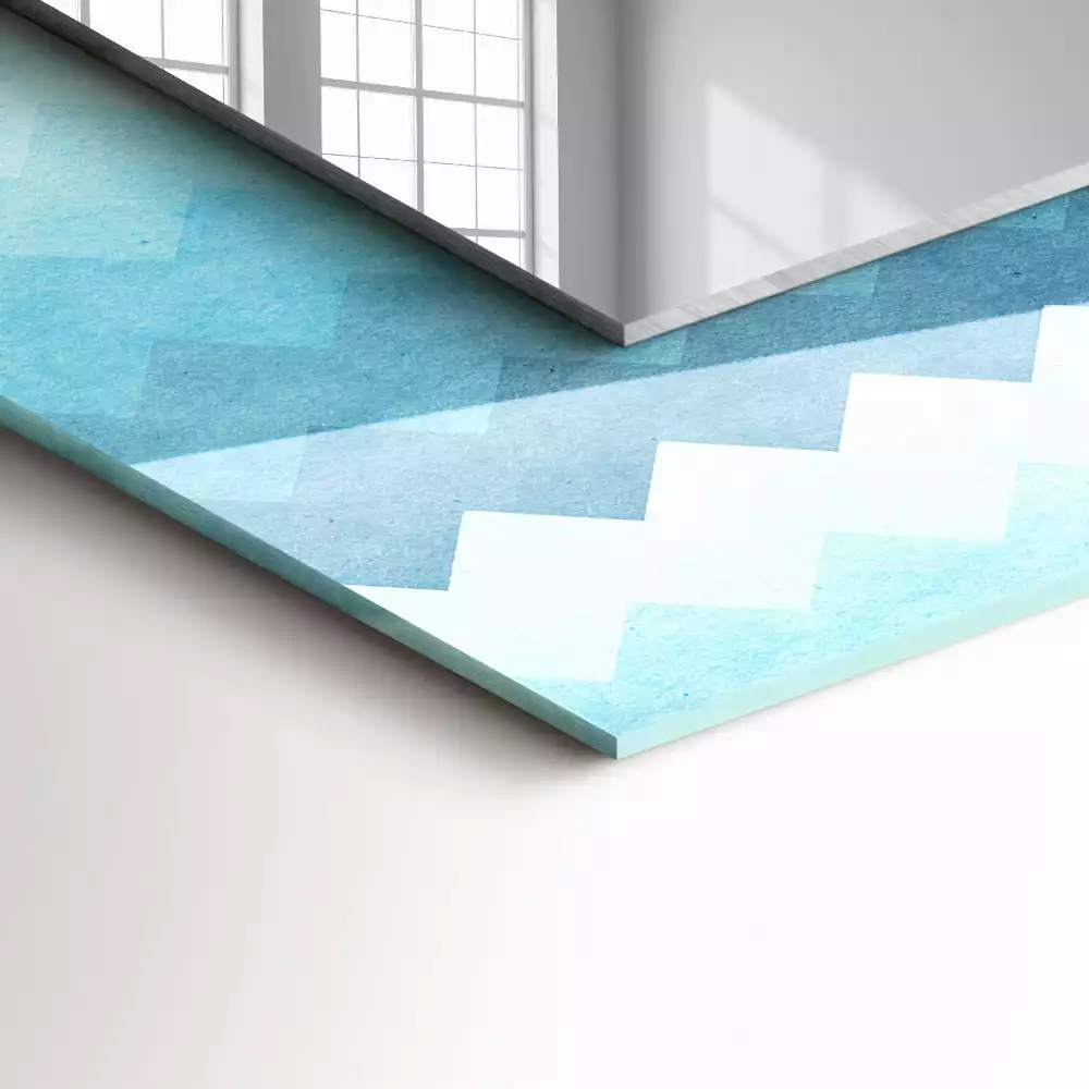 Lustro dekoracyjne prostokątne z zygzakowatym wzorem w gradiencie