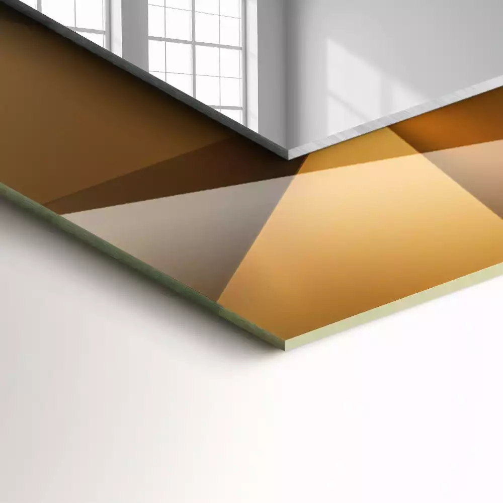 Lustro dekoracyjne w geometryczne, prostokątne kształty