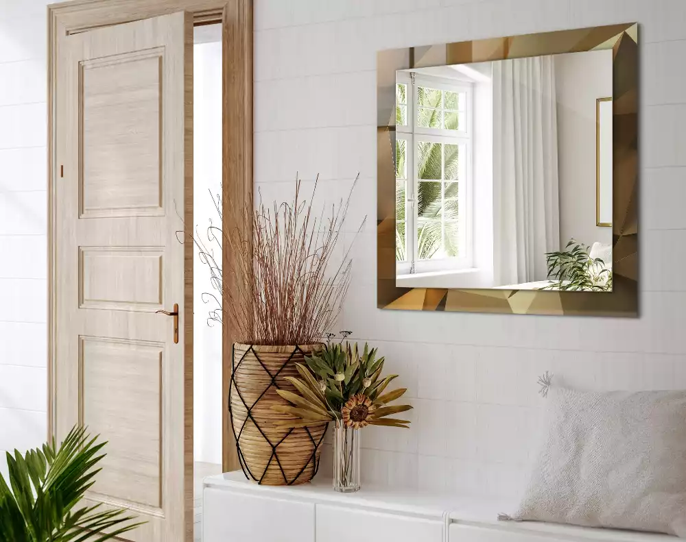 Lustro dekoracyjne w geometryczne, prostokątne kształty