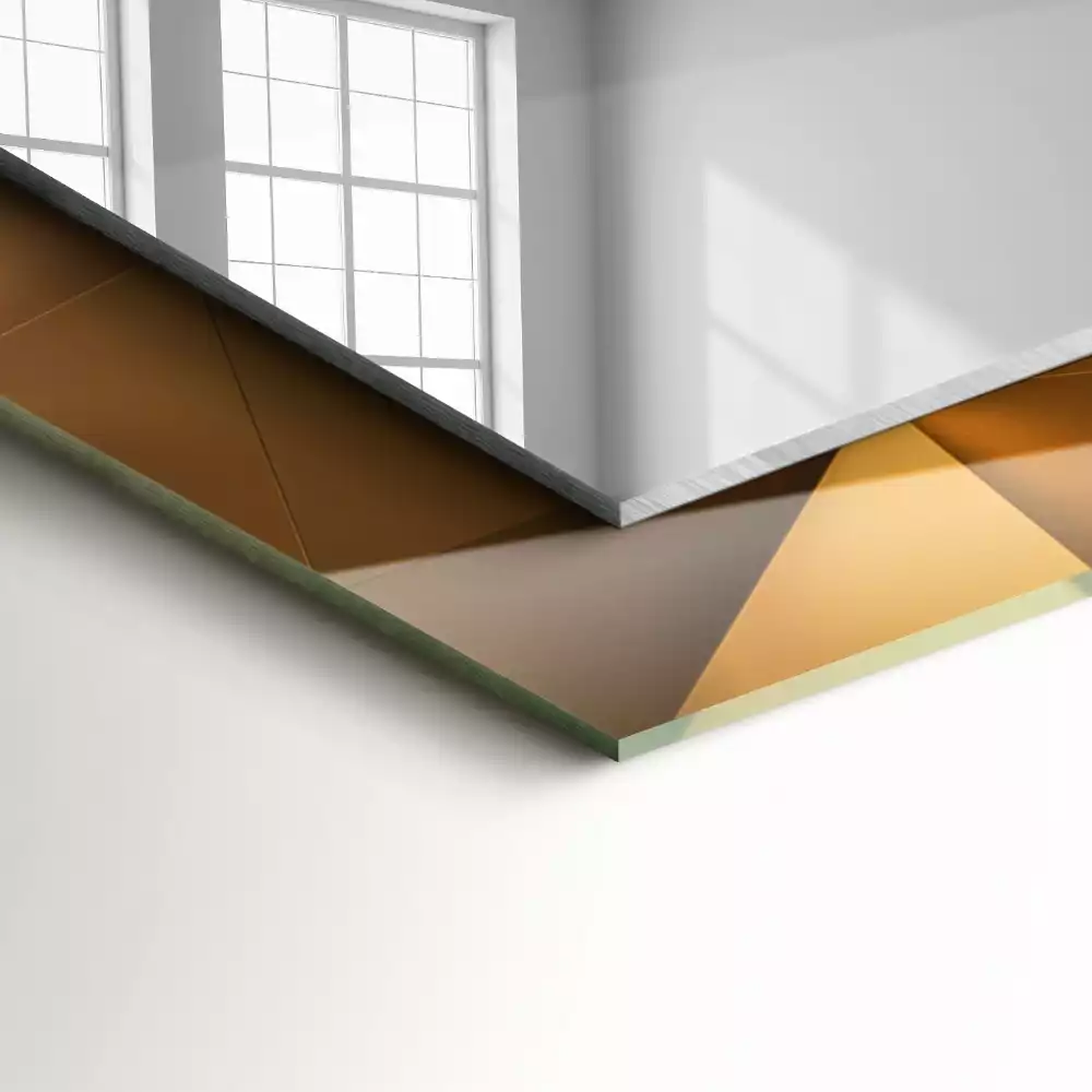 Lustro dekoracyjne w geometryczne, prostokątne kształty