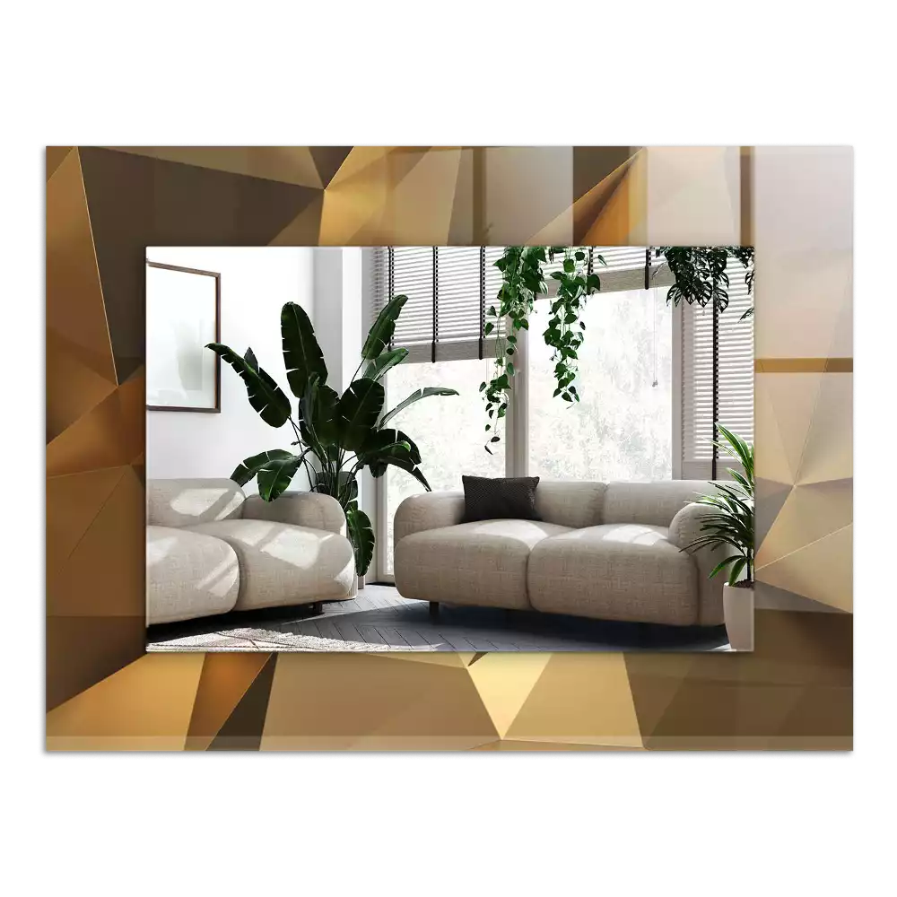 Lustro dekoracyjne w geometryczne, prostokątne kształty