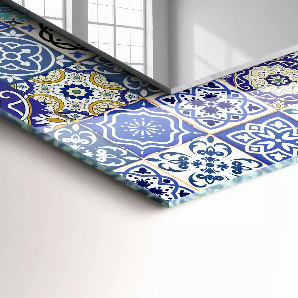 Lustro dekoracyjne w stylu marokańskim o prostokątnym kształcie