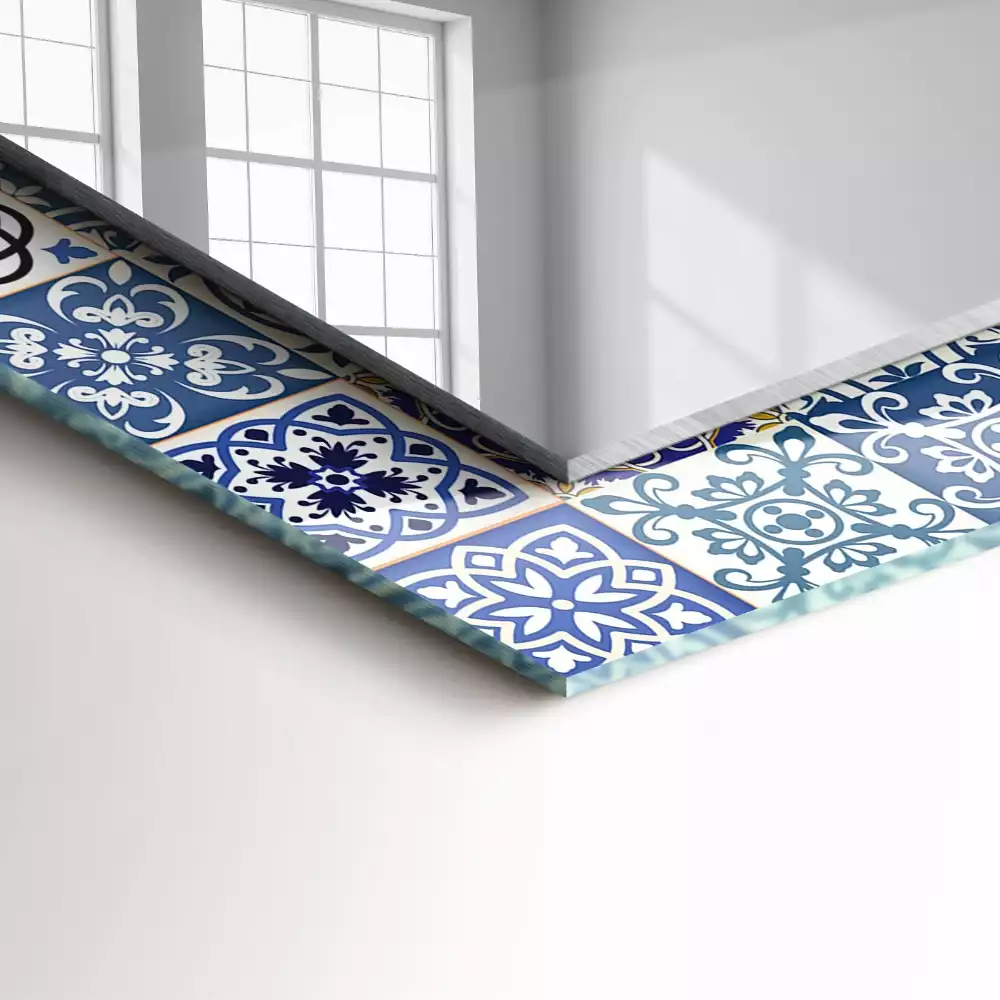 Lustro dekoracyjne w stylu marokańskim o prostokątnym kształcie