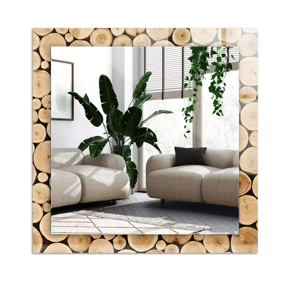 Lustro z nadrukiem z motywem przekrojów pni drzew