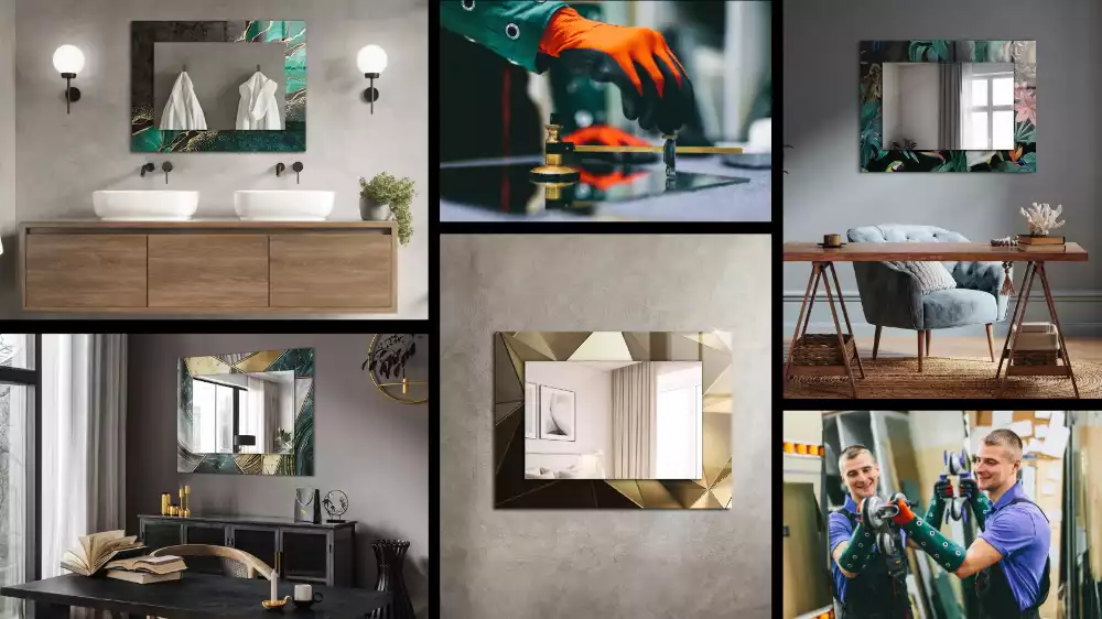 Lustro dekoracyjne w stylistyce abstrakcyjnej