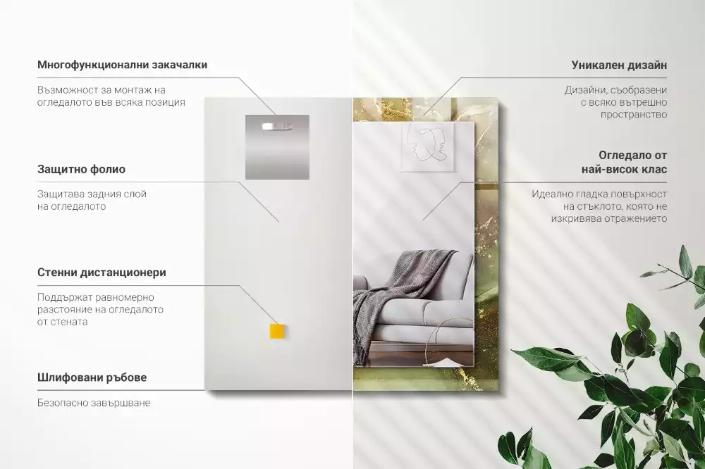 Lustro dekoracyjne w stylistyce abstrakcyjnej