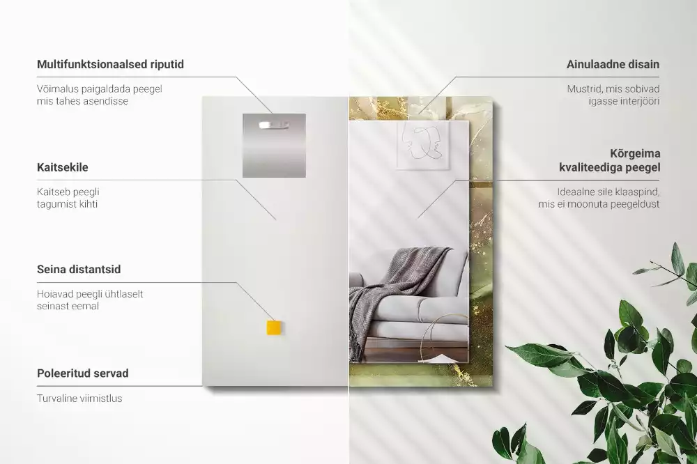 Lustro dekoracyjne w stylistyce abstrakcyjnej