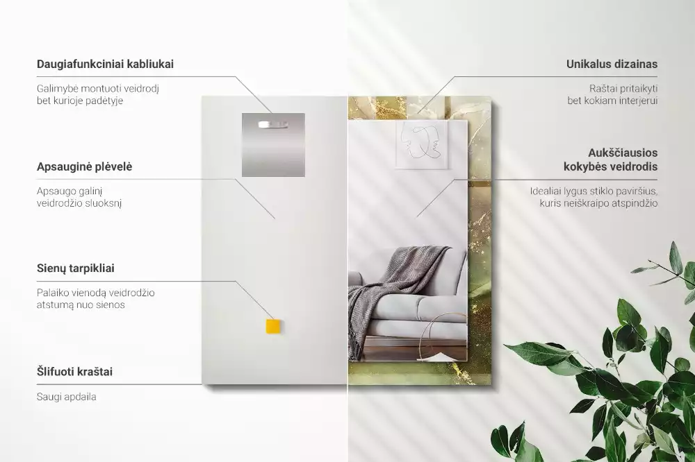 Lustro dekoracyjne w stylistyce abstrakcyjnej