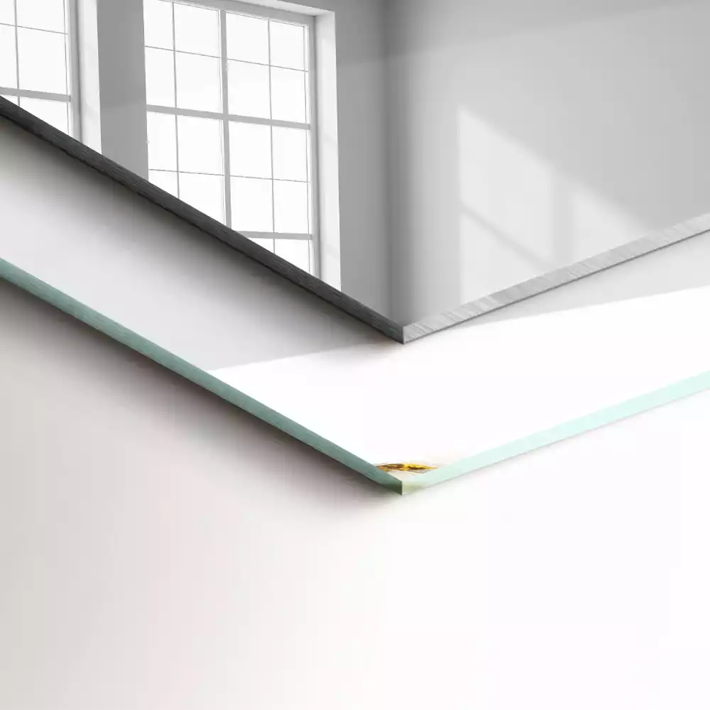 Lustro prostokątne z nadrukiem w motywie białego marmuru