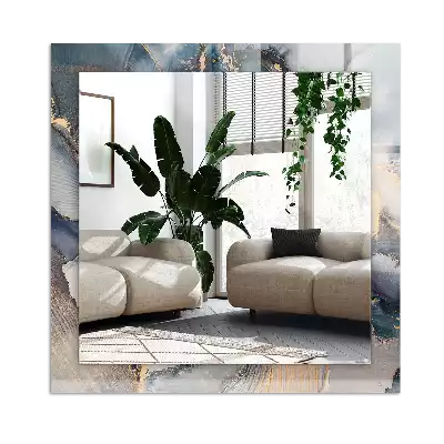 Lustro z nadrukiem dekoracyjne prostokątne Abstrakcyjna sztuka niebieska