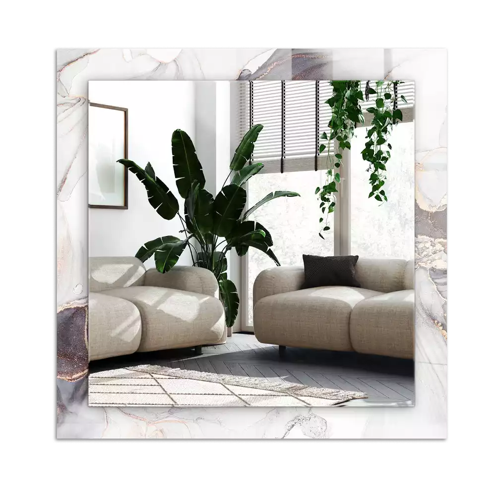 Lustro dekoracyjne prostokątne z motywem abstrakcyjnej sztuki marmuru