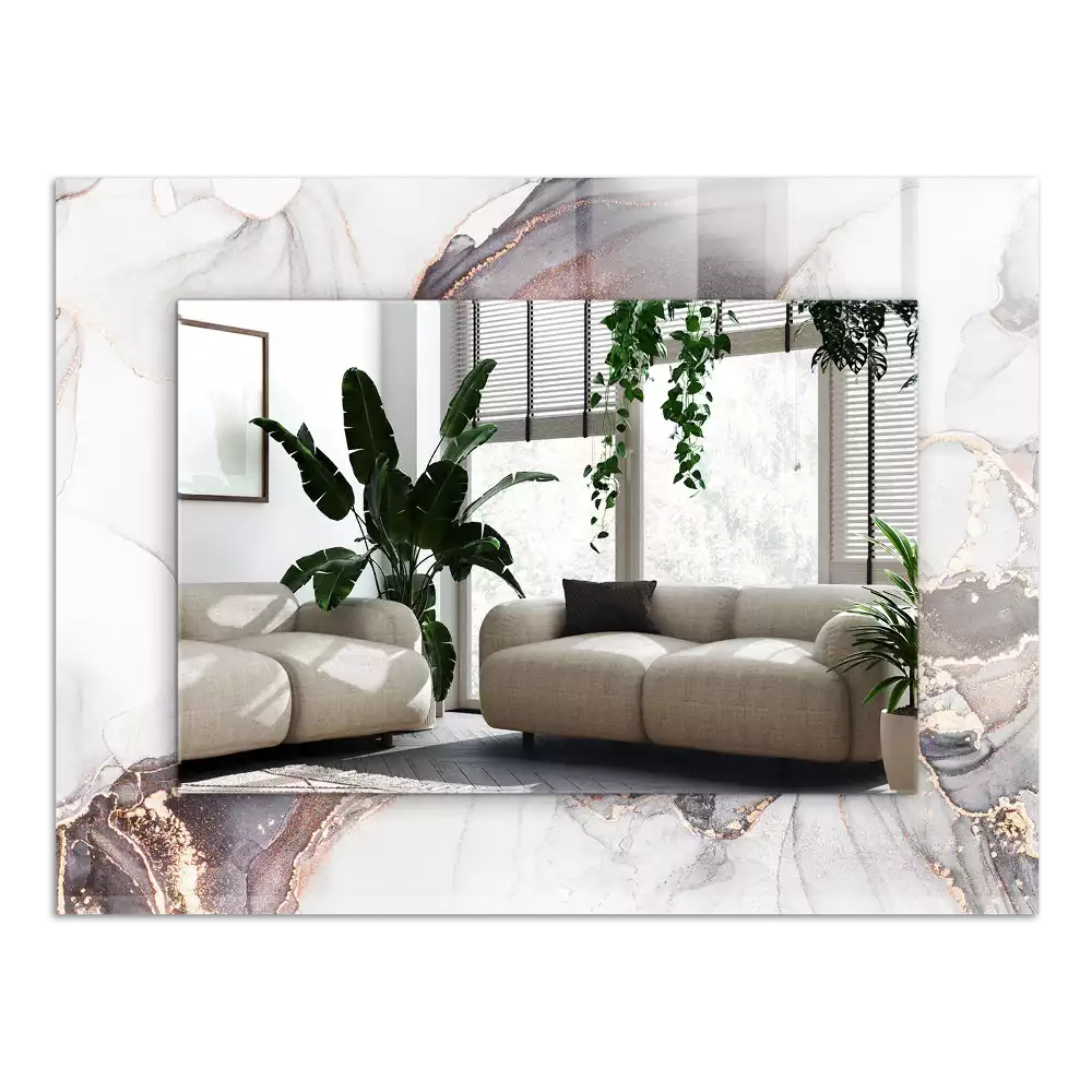 Lustro dekoracyjne prostokątne z motywem abstrakcyjnej sztuki marmuru