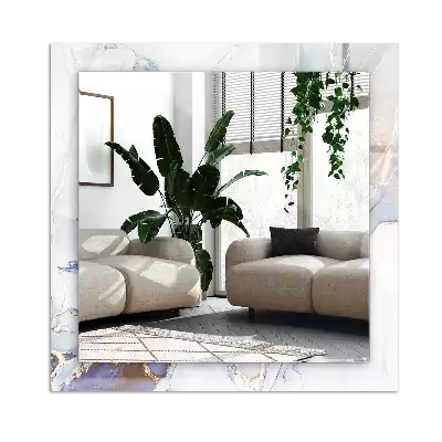 Lustro prostokątne z nadrukiem przedstawiającym abstrakcyjną sztukę marmuru