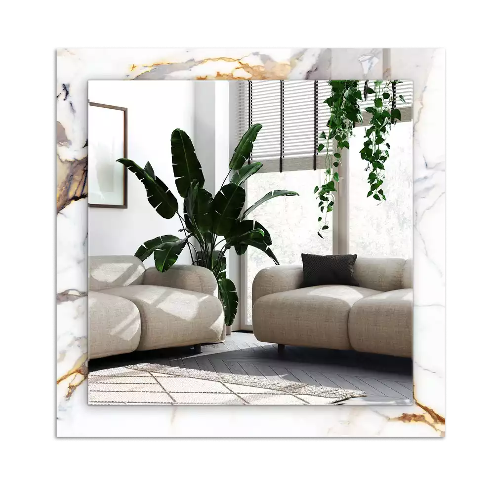 Lustro dekoracyjne prostokątne w kolorze marmuru z żyłkami