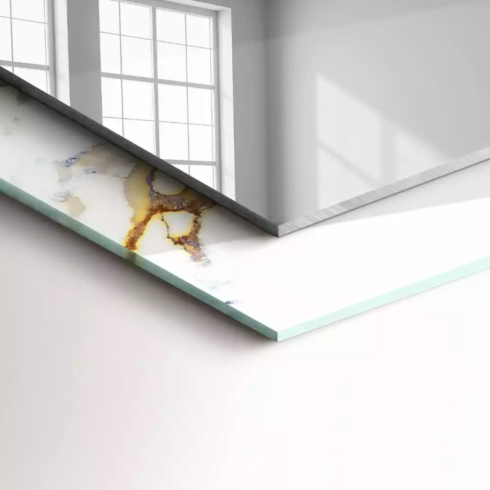 Lustro dekoracyjne prostokątne w kolorze marmuru z żyłkami