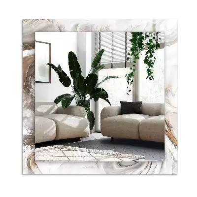 Lustro dekoracyjne z nadrukiem w abstrakcyjny marmurowy wzór