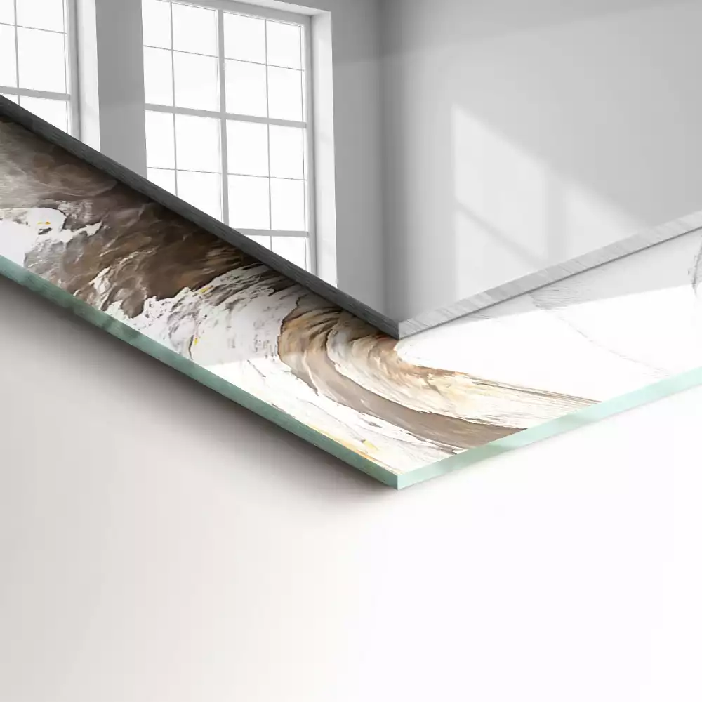 Lustro dekoracyjne z nadrukiem w abstrakcyjny marmurowy wzór