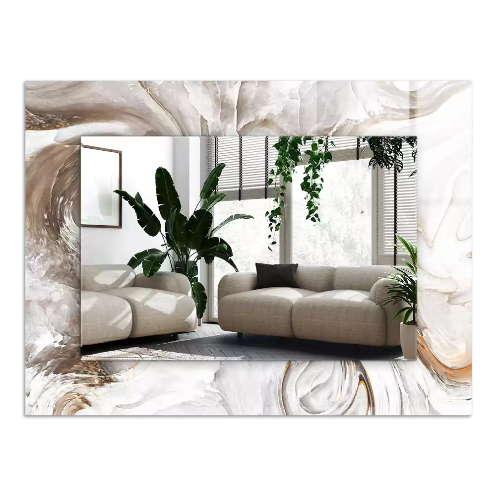 Lustro dekoracyjne z nadrukiem w abstrakcyjny marmurowy wzór