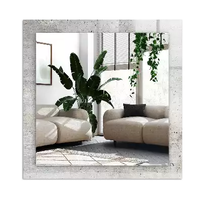 Lustro dekoracyjne prostokątne z nadrukiem przedstawiającym popękaną betonową ścianę