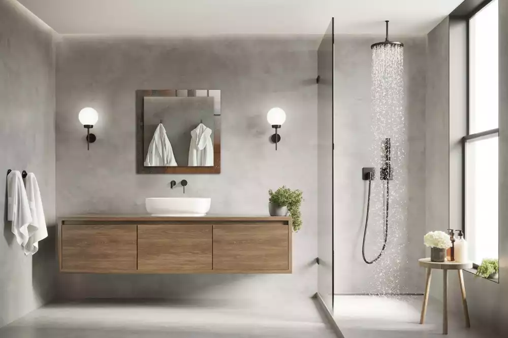 Lustro dekoracyjne prostokątne z nadrukiem w motywie modnej rdzy