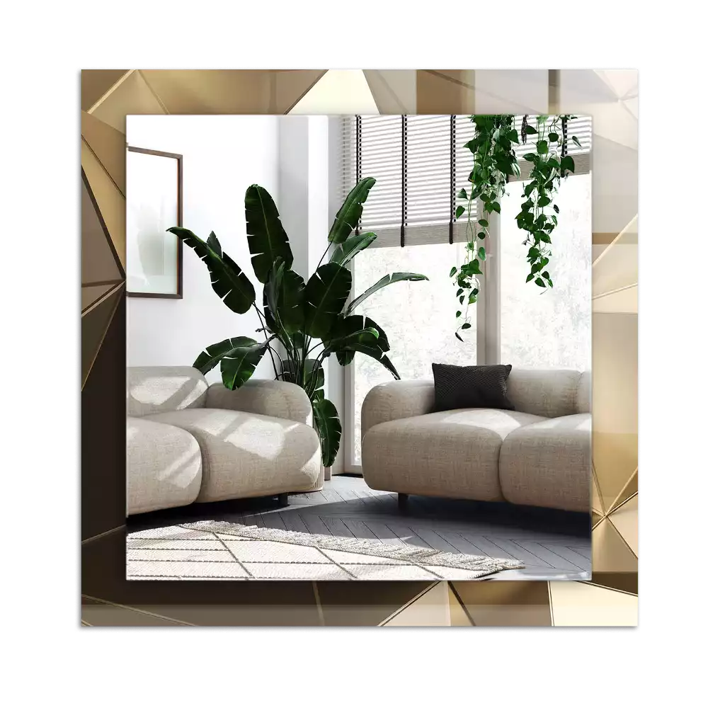 Lustro dekoracyjne prostokątne z geometrycznym wzorem