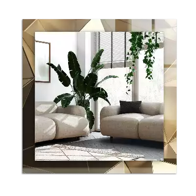 Lustro dekoracyjne prostokątne z geometrycznym wzorem