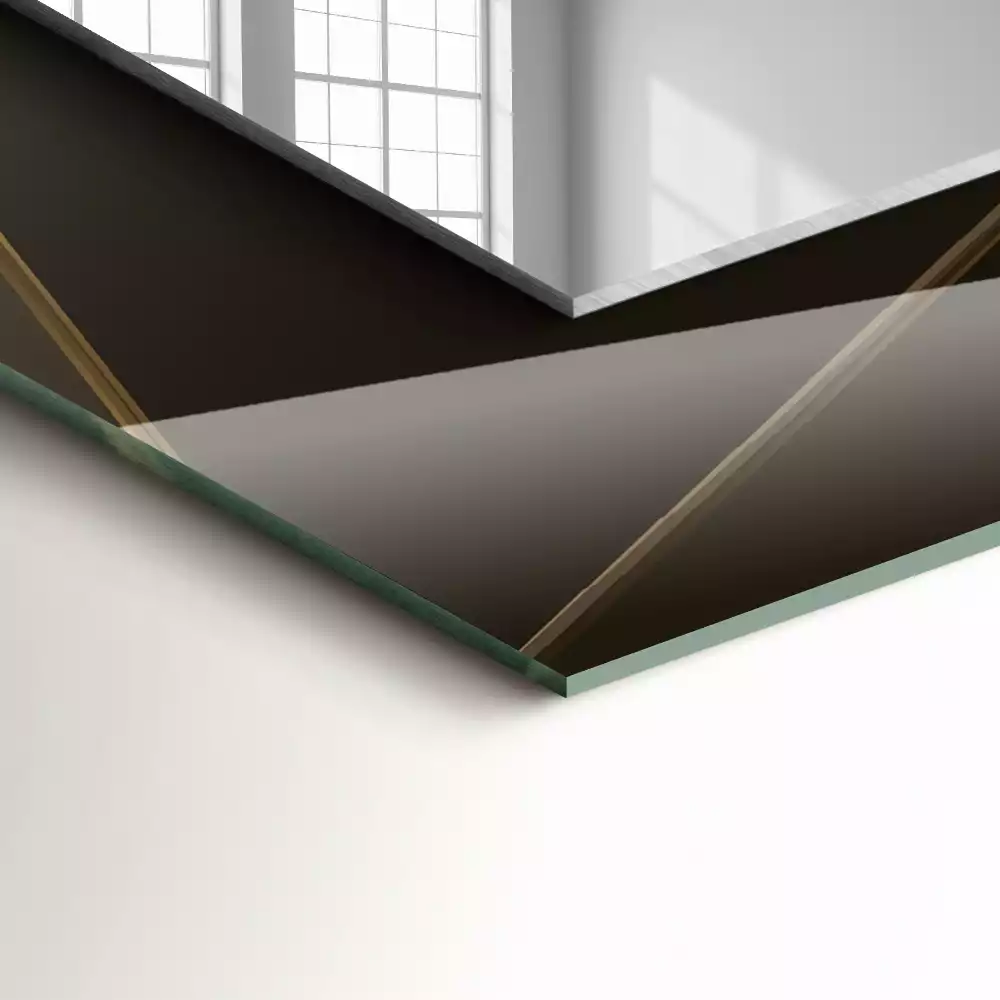 Lustro dekoracyjne prostokątne z geometrycznym wzorem