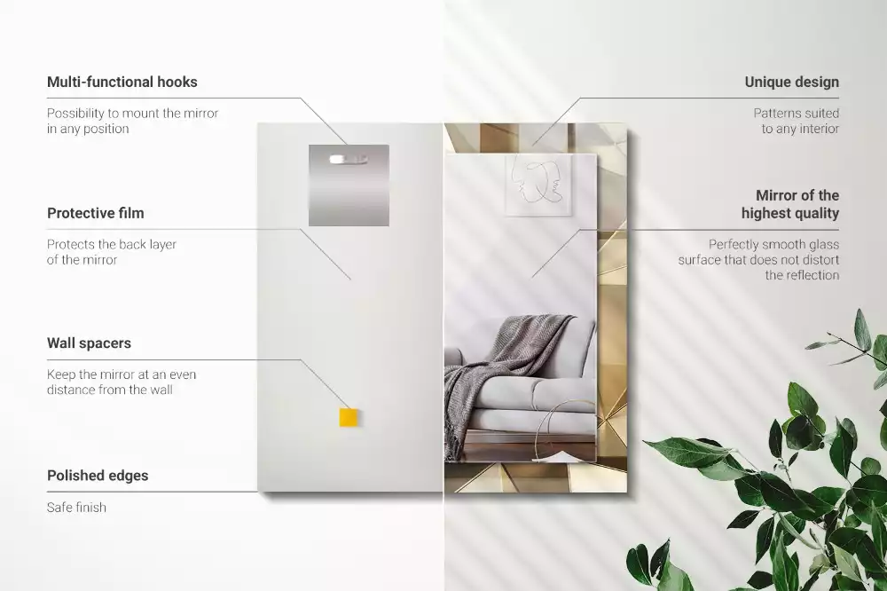 Lustro dekoracyjne prostokątne Geometryczne kształty