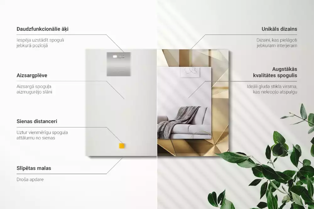 Lustro dekoracyjne prostokątne Geometryczne kształty