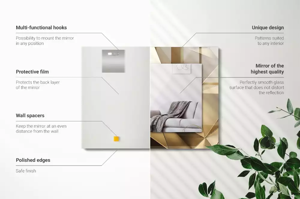 Lustro dekoracyjne prostokątne Geometryczne kształty