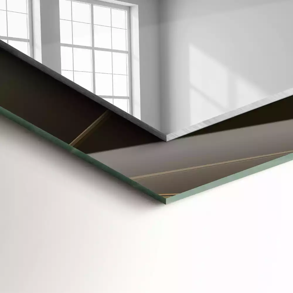 Lustro dekoracyjne prostokątne z geometrycznym wzorem