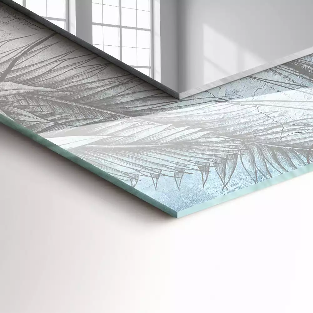 Lustro dekoracyjne z nadrukiem z motywem pastelowych roślin