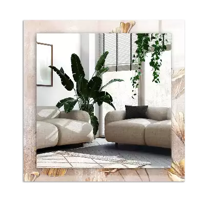 Lustro prostokątne z nadrukiem w motyw kwiatów vintage